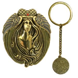 3759 - Ultra Magnetic Brooch and Key Minders 004 - Cleopatra<br>
Antique Bronze Key Minder - 