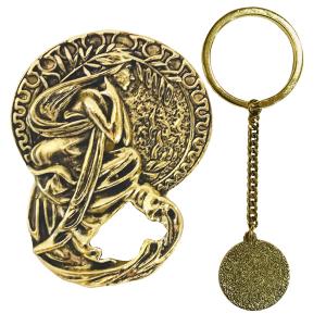 3759 - Ultra Magnetic Brooch and Key Minders 008 - Mermaid<br>
Antique Bronze Key Minder - 