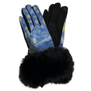 LC3803 -Fur Trimmed Art Design Touch Screen Gloves Art 01 <br>
Fur Trimmed Art Design Touch Screen Gloves
 - 