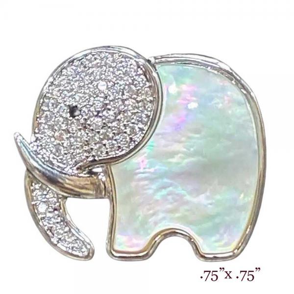 3815 - Small Diameter Magnetic Brooches - 103 - Elephant .75 3815 - Small Diameter Magnetic Brooches 103 - Elephant - .75