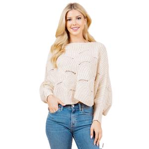 4271 - Sweater Poncho w/ Sleeves Ivory - One Size Fits Most