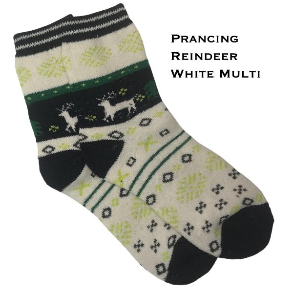 984 - Christmas Print Crew Socks - Prancing Reindeer - White Multi Woman's 6-10 984 - Christmas Print Crew Socks Prancing Reindeer - White Multi - Woman's 6-10