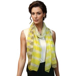 3861 - Assorted Cotton Feel Summer Scarves 3781 - Yellow<br>
Two Tone Geometric Polka Dot Scarf - 27