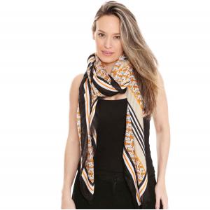 3861 - Assorted Cotton Feel Summer Scarves 1363 - Khaki<br>
Circles and Stripes Scarf - 35