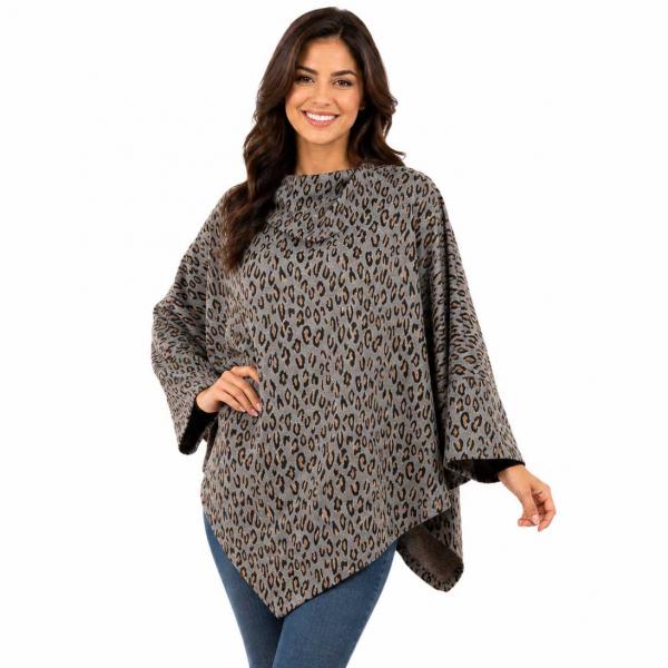 3315 - Animal Print Poncho with Sleeves - 3315 - Grey MB One Size Fits Most 3315 - Animal Print Poncho with Sleeves 3315 - Grey MB - One Size Fits Most