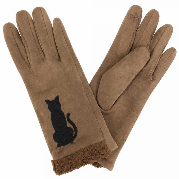 3897 - Cats and Dogs Motif Gloves - 1229 - Camel Cat 3897 - Cats and Dogs Motif Gloves 1229 - Camel Cat -