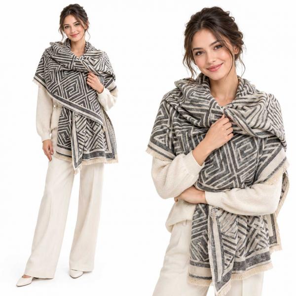 3898 - Cashmere Feel Shawls - 3891/Grey
Geometric (MB) 26' x 70 3898 - Cashmere Feel Shawls 3891/Grey
Geometric (MB) - 26' x 70