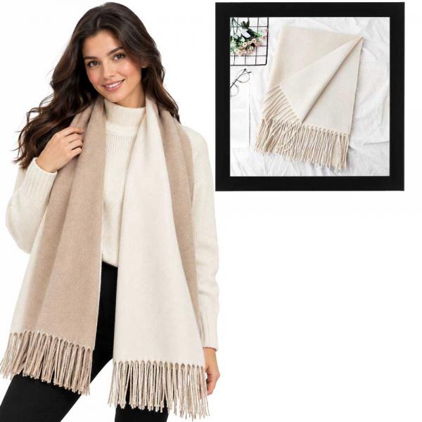 1689 - Double Sided Cashmere Feel Shawls - #01 26 1689 - Double Sided Cashmere Feel Shawls #01 - 26