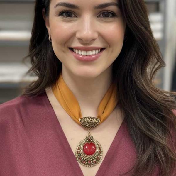 3964 - Satin Victorian Pendant Necklaces - #30 - Brass 3964 - Satin Victorian Pendant Necklaces #30 - Brass -