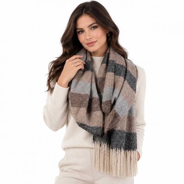 4370 - Striped Winter Scarves - Dark Tones 4370 - Striped Winter Scarves Dark Tones -