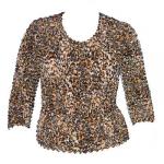 Camisas Popcorn gastr&Atilde;&sup3;nomos Plus de tres cuarto de manga - Leopard Print Plus Size TQ