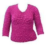 Camisas Popcorn gastr&Atilde;&sup3;nomos Plus de tres cuarto de manga - Raspberry Plus Size TQ