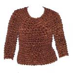 Camisas Popcorn gastr&Atilde;&sup3;nomos Plus de tres cuarto de manga - Chocolate Plus Size TQ
