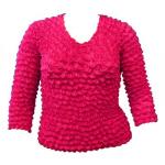 Camisas Popcorn gastr&Atilde;&sup3;nomos Plus de tres cuarto de manga - Magenta Plus Size TQ