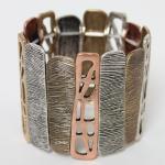 Joyer&Atilde;&shy;a - pulseras de moda - Textured Artifact - Tri-Color
