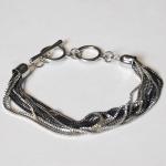 Joyer&Atilde;&shy;a - pulseras de moda - 1011 - Black-Silver