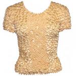Camisas de Popcorn gastr&Atilde;&sup3;nomo Fishscale Moneda de manga corta -  Peach
