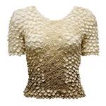 Camisas de Popcorn gastr&Atilde;&sup3;nomo Fishscale Moneda de manga corta - Variegated Tan