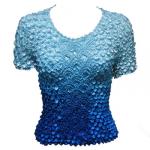 Camisas de Popcorn gastr&Atilde;&sup3;nomo Fishscale Moneda de manga corta - Variegated Turquoise