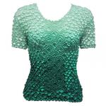 Camisas de Popcorn gastr&Atilde;&sup3;nomo Fishscale Moneda de manga corta - Variegated Seagreen