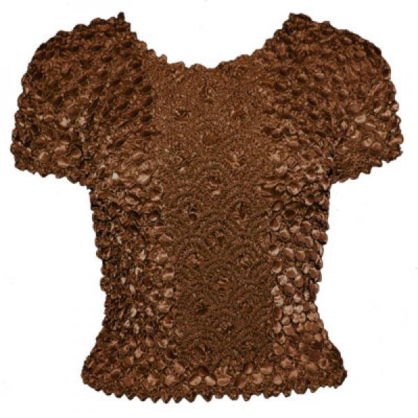 Wholesale 482 - Short Sleeve Coin Fishscale Tops Brown Queen Size - Queen Size Fits (XL-2X)