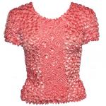 Camisas de Popcorn gastr&Atilde;&sup3;nomo Fishscale Moneda de manga corta -  Coral