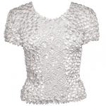 Camisas de Popcorn gastr&Atilde;&sup3;nomo Fishscale Moneda de manga corta -  White