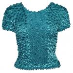 Camisas de Popcorn gastr&Atilde;&sup3;nomo Fishscale Moneda de manga corta -  Teal Blue