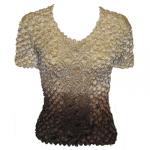 Camisas de Popcorn gastr&Atilde;&sup3;nomo Fishscale Moneda de manga corta - Variegated Brown