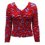 Gourmet Popcorn - Collarless Cardigan - Purple Hats on Red