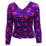 Gourmet Popcorn - Collarless Cardigan - Red Hats on Purple