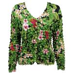 Gourmet Popcorn - Collarless Cardigan - Tropical Floral - Green