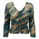 Gourmet Popcorn - Collarless Cardigan - Marble Floral - Blue