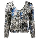 Gourmet Popcorn - Collarless Cardigan - Reptile Floral - Blue