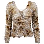 Gourmet Popcorn - Collarless Cardigan - Beige Floral