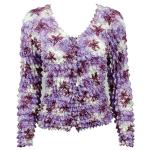 Gourmet Popcorn - Collarless Cardigan - Multi Purple Flowers