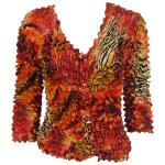 Gourmet Popcorn - Collarless Cardigan - Abstract Zebra Red-Orange