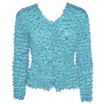 Gourmet Popcorn - Collarless Cardigan - Aqua