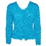 Gourmet Popcorn - Collarless Cardigan - Turquoise