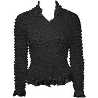 Cardigan with Ruffle Light Weight - Black