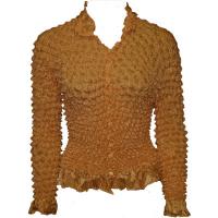 Cardigan with Ruffle Light Weight - Nutmeg
