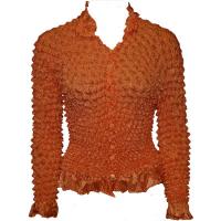 Cardigan with Ruffle Light Weight - Rust