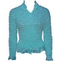 Cardigan with Ruffle Light Weight - Turquoise