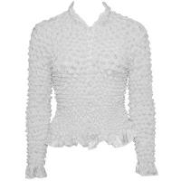 Cardigan with Ruffle Light Weight - White