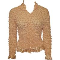 Silky Touch Popcorn - Cardigan with Ruffle - Taupe