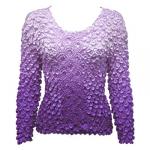 Camisas largas de Popcorn de Fishscale Moneda de manga larga - Variegated Purple