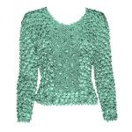 Camisas largas de Popcorn de Fishscale Moneda de manga larga - Light Seafoam