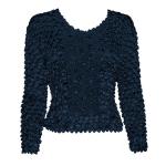 Camisas largas de Popcorn de Fishscale Moneda de manga larga - Blue Sapphire