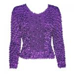 Camisas largas de Popcorn de Fishscale Moneda de manga larga - Purple