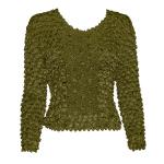 Camisas largas de Popcorn de Fishscale Moneda de manga larga - Dark Olive